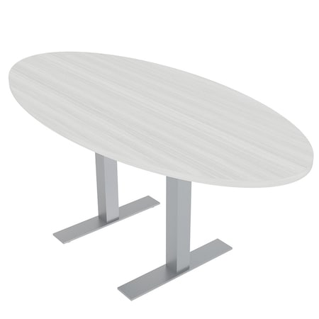 Skutchi Designs 33.5 in W, 69.5 in L, 29 in H, Engineered Wood Top, White HAR-OVL-34x70-T-WHCYPRESS